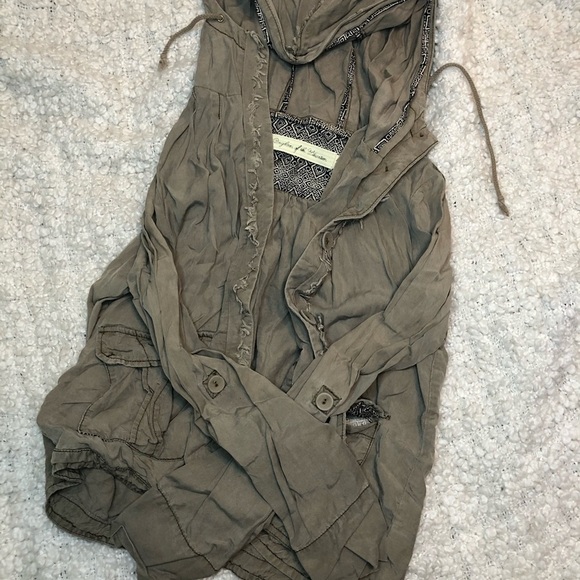 ANTHROPOLOGIE Tencel green Cargo Jacket small - Picture 6 of 6